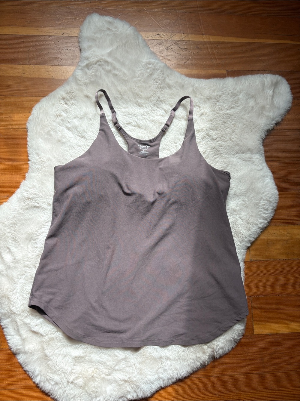 Old Navy ACTIVE Adjustable-Strap Racerback Camisole — Taupe Gray